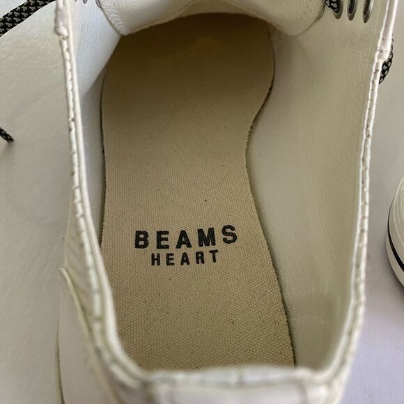 BEAMS HEART Men’s White Leather Sneakers Size M (9” to 9.5” US) - Picture 8 of 12